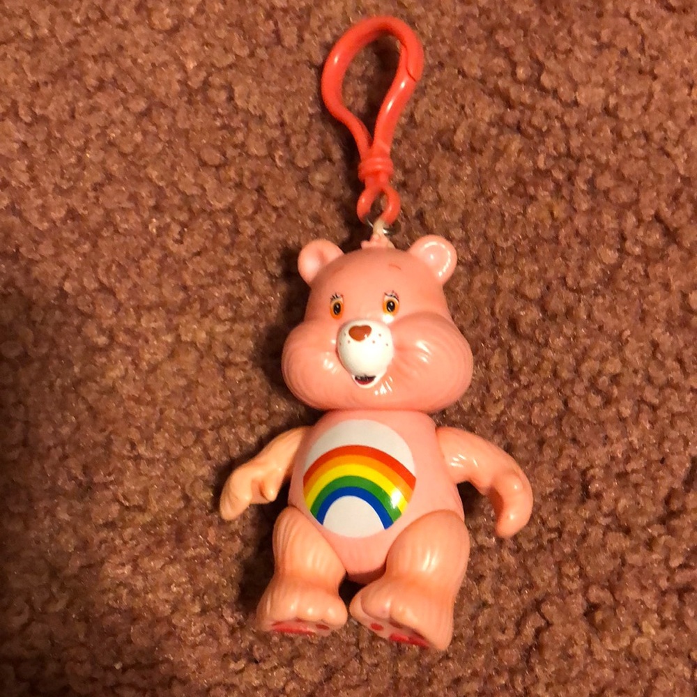 Vintage Carebear Clip-on Bag Charm Keychain
